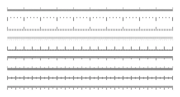 Различные Шкалы Измерений Разделениями Реалистичная Шкала Измерения Длины Высоты Сантиметрах — стоковый вектор