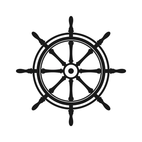 Vintage Steering Wheel Ship Yacht Retro Wheel Symbol Nautical Rudder — 스톡 벡터