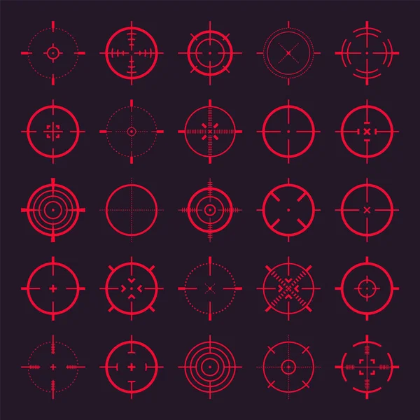 Κρόσερ Εικόνες Διανυσματικών Σκόπευσης Όπλου Bullseye Κόκκινο Στόχο Σύμβολο Στόχο — Διανυσματικό Αρχείο