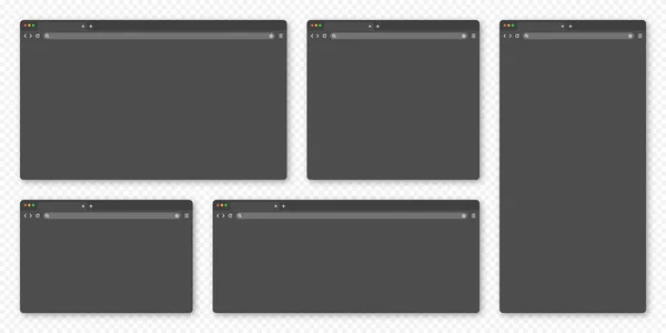 Blank Web Browser Window Tab Toolbar Search Field Modern Website — Stok Vektör