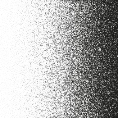 Noktalı şekil, noktalı geometrik arkaplan. Noktalama, noktalama çizimi, noktalar kullanarak gölgeleme. Piksel ayrışması, rastgele yarım ton etkisi. Beyaz gürültü tanecikli doku. Vektör illüstrasyonu.