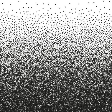Noktalı şekil, noktalı geometrik arkaplan. Noktalama, noktalama çizimi, noktalar kullanarak gölgeleme. Piksel ayrışması, rastgele yarım ton etkisi. Beyaz gürültü tanecikli doku. Vektör illüstrasyonu.