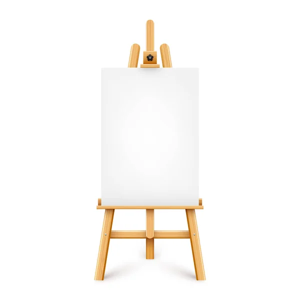 Wooden Paint Board With White Empty Paper Frame Art Easel Stand With Canvas  Vector Illustration Stock Illustration - Download Image Now - iStock