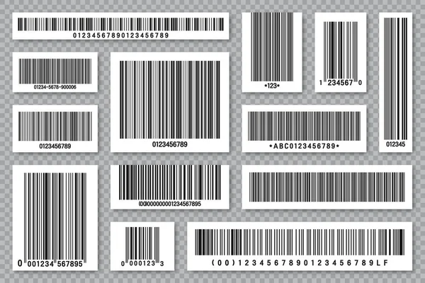 Set Von Produkt Barcodes Identifikationsfolgecode Seriennummer Produkt Mit Digitalen Informationen — Stockvektor