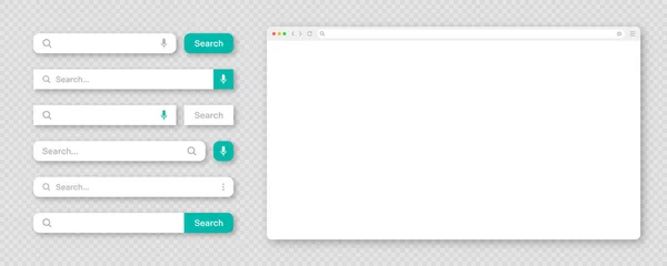 Blank Internet Browser Window Various Search Bar Templates Web Site — ストックベクタ