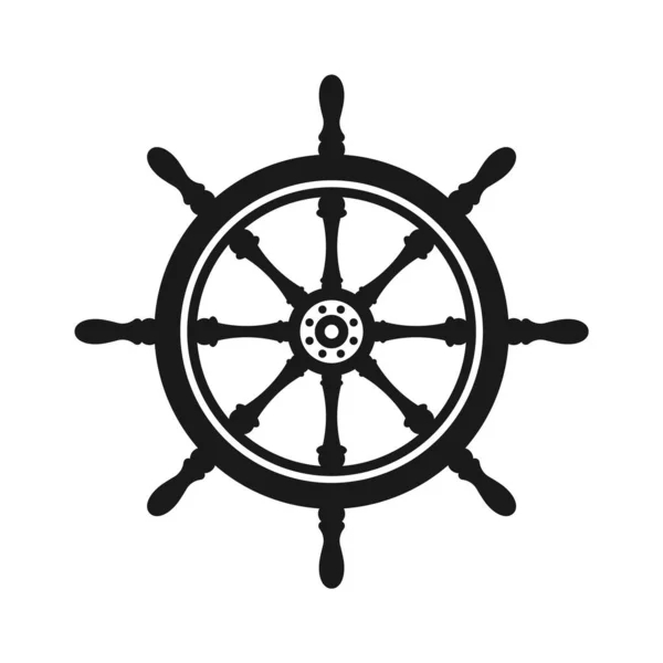 Vintage Steering Wheel Ship Yacht Retro Wheel Symbol Nautical Rudder — 스톡 벡터