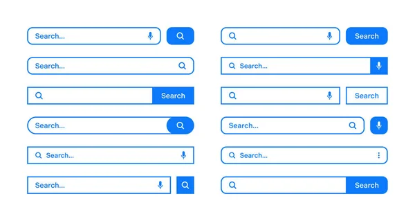 Various Search Bars Outline Border Internet Browser Engine Search Box — Vector de stock