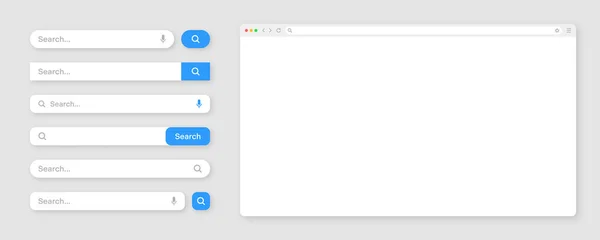 Blank Internet Browser Window Various Search Bar Templates Web Site — ストックベクタ