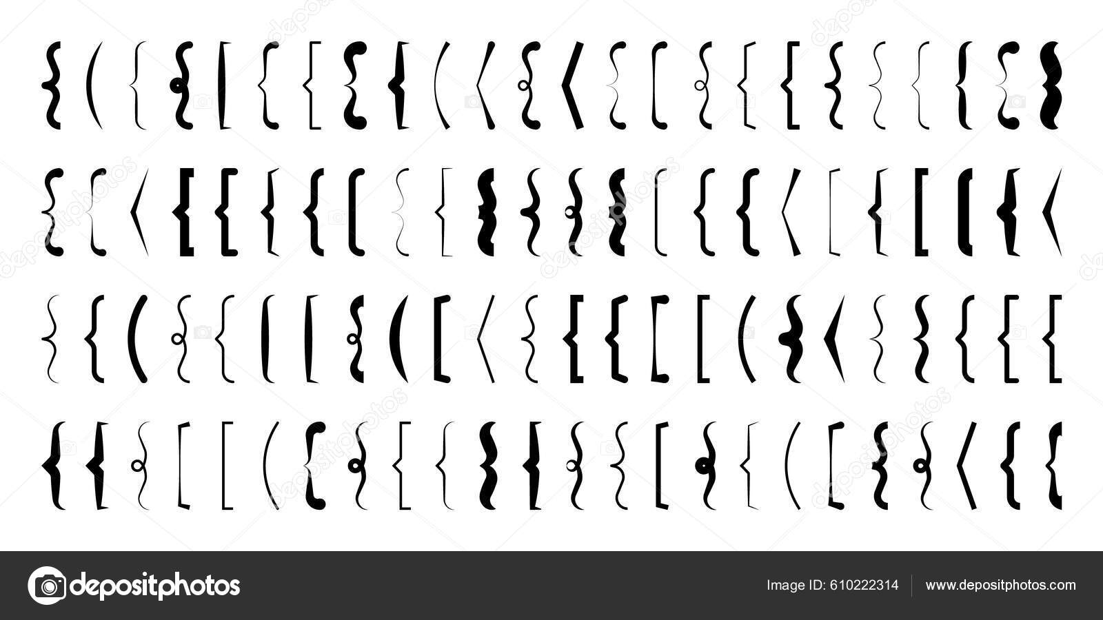 Text Brackets Collection Black Quotation Box Curly Square Corner