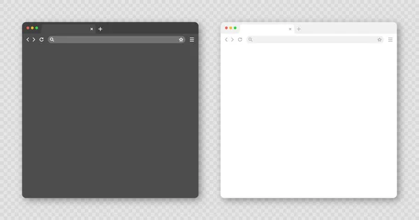 Blank Web Browser Window Tab Toolbar Search Field Modern Website — Stok Vektör