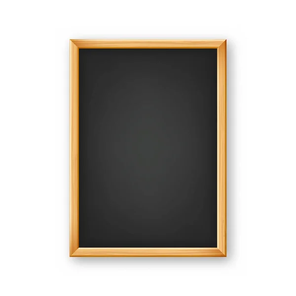 Realistisch Blanco Krijtbord Een Houten Frame Schoolbord Met Sporen Van — Stockvector