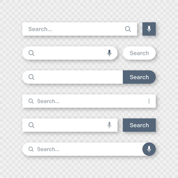 Various Search Bar Templates Internet Browser Engine Search Box Address — Stockvektor