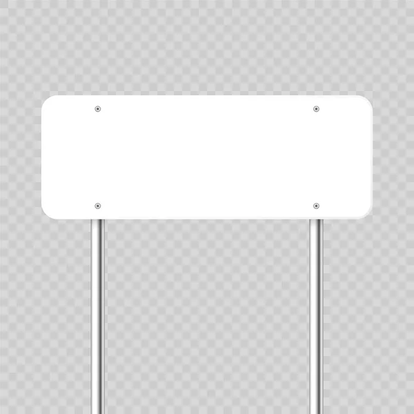 Road Traffic Sign Highway Signboard Chrome Metal Pole Blank White — Image vectorielle