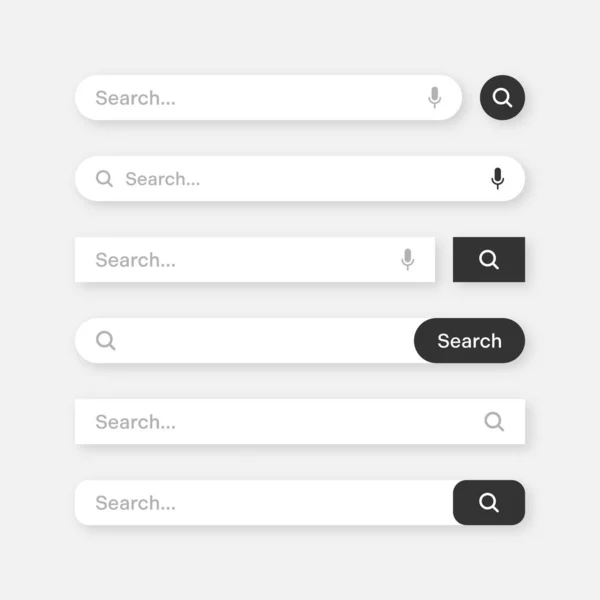 Various Search Bar Templates Internet Browser Engine Search Box Address — Stockvektor