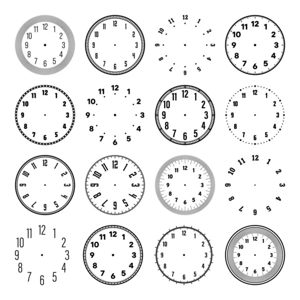 Relojes Mecánicos Con Números Árabes Bisel Reloj Marcación Con Minutos — Vector de stock
