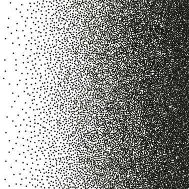 Noktalı şekil, noktalı geometrik arkaplan. Noktalama, noktalama çizimi, noktalar kullanarak gölgeleme. Piksel ayrışması, rastgele yarım ton etkisi. Beyaz gürültü tanecikli doku. Vektör illüstrasyonu.