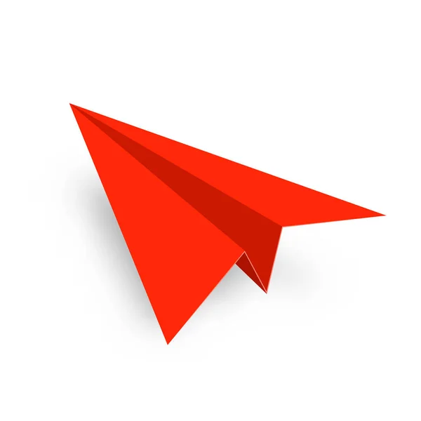 Realistic Red Paper Planes Collection Handmade Origami Aircraft Flat Style — Archivo Imágenes Vectoriales