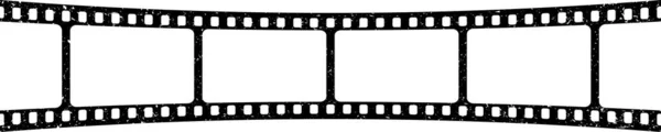 Retro Curved Film Strip Old Grunge Cinema Movie Strip Analog — Stock Vector