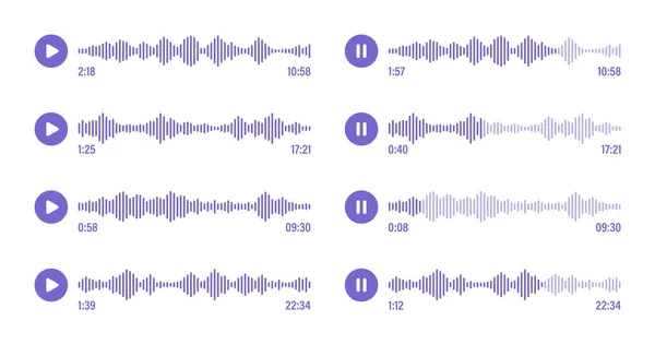 Sprachnachricht Chat Den Sozialen Medien Messaging App Musik Player Audio — Stockvektor