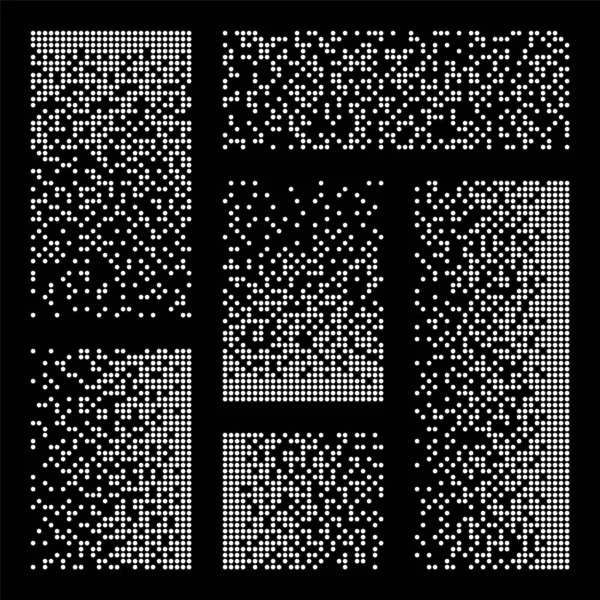 Auflösung Der Pixel Zerfallseffekt Verschiedene Rechteckige Elemente Aus Runden Formen — Stockvektor