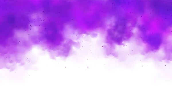 Violet Colorful Smoke Clouds Isolated White Background Realistic Mist Effect — Stock Vector