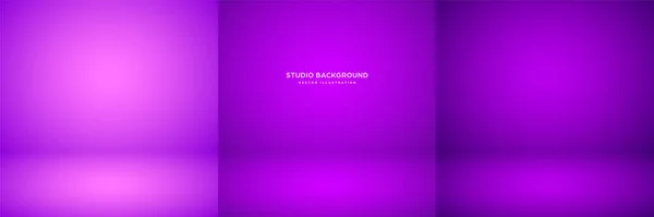Leere Violette Studio Abstrakte Hintergründe Mit Scheinwerfereffekt Produktpräsentationskulisse Bühnenbeleuchtung Vektorillustration — Stockvektor