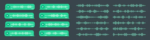 Voix Message Audio Bulle Vocale Verte Cadre Texte Sms Chat — Image vectorielle