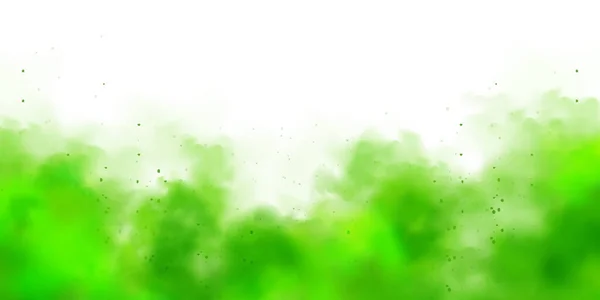 Groene Kleurrijke Rookwolken Geïsoleerd Witte Achtergrond Realistisch Neveleffect Mist Damp — Stockvector