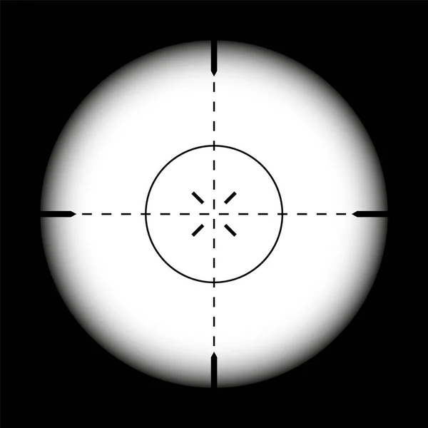 Fegyver Célzás Mesterlövész Puska Optikai Távcső Fekete Háttéren Vadászpuska Kereső — Stock Vector