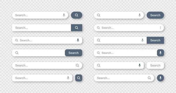 Various Search Bar Templates Internet Browser Engine Search Box Address — Archivo Imágenes Vectoriales