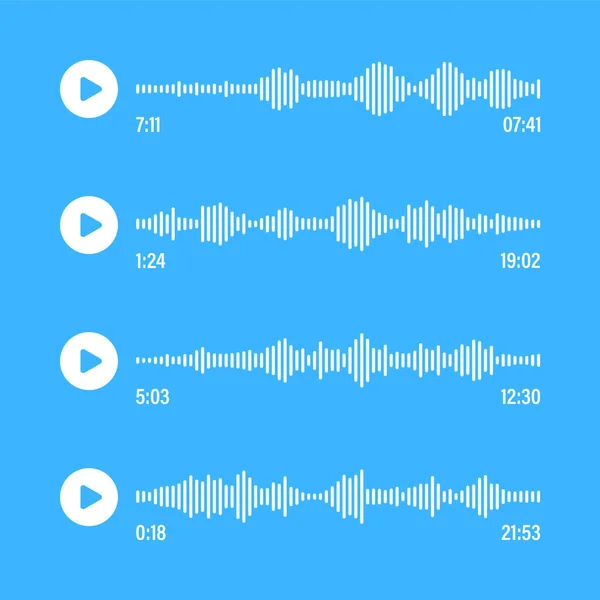 Hlasová Zpráva Konverzace Sociálních Sítích Messaging App Music Player Audio — Stockový vektor