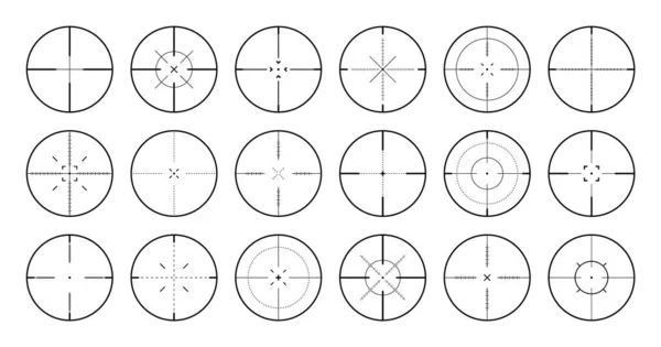 Різні Приціли Снайперської Гвинтівки Зброя Оптичного Прицілу Перехрестя Мисливський Видошукач — стоковий вектор