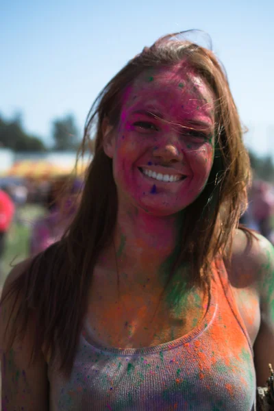 Fira holi festival av färger — Stockfoto