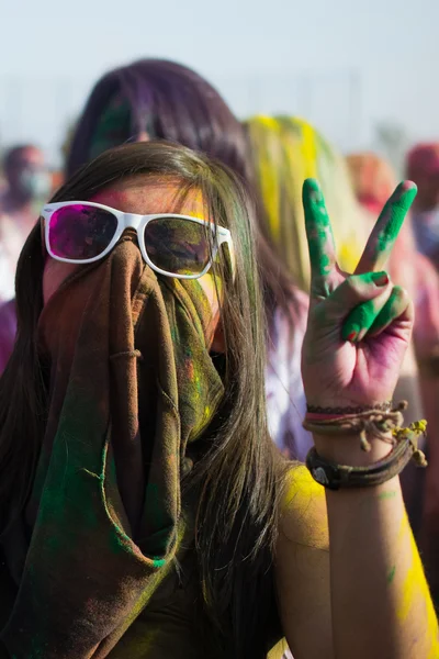 Celebrare Holi Festival dei Colori — Foto Stock