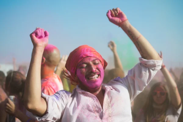 Renk Holi festival kutlamak — Stok fotoğraf