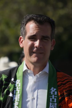 Los angeles - Ağustos 11: eric los angeles michael garcetti Belediye Başkanı 73th yıllık nisei hafta grand parade-Ağustos 11, 2013 yılında şehir los angeles, ca