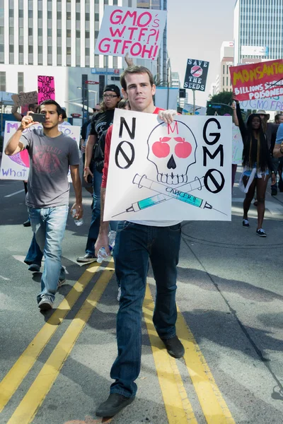 Manifestantes se manifestaron en las calles contra la corporación Monsanto . — Foto de Stock