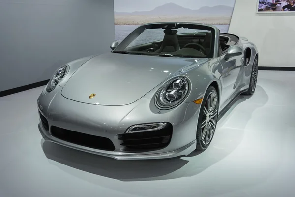 Porsche 911 turbo araba la auto Show'da sergilenen. — Stok fotoğraf