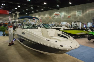 Sea ray 260 güneşlenme tekne los angeles boat Show'da sergilenen