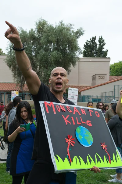 Manifestantes se manifestaron en las calles contra la corporación Monsanto — Foto de Stock