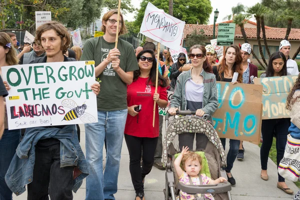 Manifestantes se reuniram nas ruas contra a corporação Monsanto — Fotografia de Stock