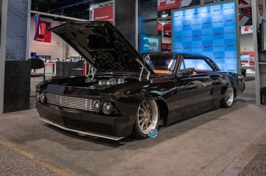 Las Vegas, ABD - 5 Kasım 2021: Kas arabası SEMA Show 'da sergilendi