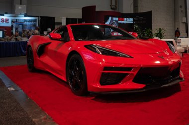 Las Vegas, ABD - 4 Kasım 2021: Chevrolet Corvette C8 SEMA Show 'da sergilendi.