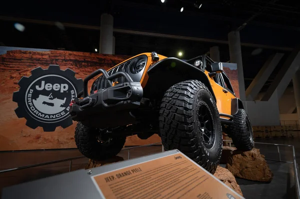 Лас Вегас Сша Ноября 2021 Года Jeep Orange Peelz Представили — стоковое фото
