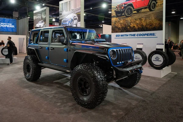 Las Vegas Usa Listopadu 2021 Jeep Wrangler Předvedl Výstavě Sema — Stock fotografie