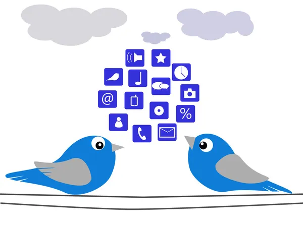 The Birds and social network — Stock Photo, Image