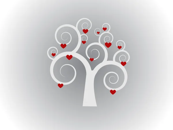Swirl tree with hearts — Stock Photo, Image