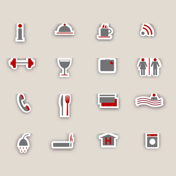 Hotel pictogrammen collage — Stockvector