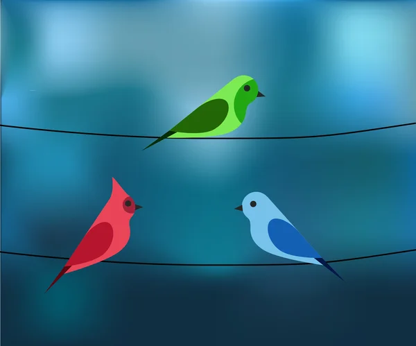 一线蓝色的鸟 — 图库矢量图片