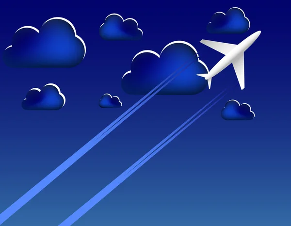 Avión y cielo azul — Archivo Imágenes Vectoriales